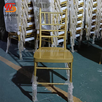 Chaise en métal doré LEDA, chaises de restaurant, chaises empilables Chiavari pour mariage, mobilier d'hôtel, événements de mariage, banquet