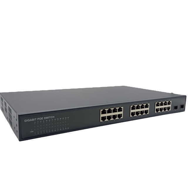 MokerLink Gigabit Managed 24 PoE Port Ethernet Switch IEEE802.3af/at Network Switches with Fiber Port