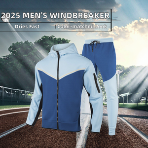 ชุดวอร์มฤดูหนาวสำหรับผู้ชาย ชุดออกกำลังกาย เสื้อฮู้ด กางเกงจ็อกเกอร์ ชุดฟิตเนส ชุดกีฬาสำหรับผู้ชาย  รับออกแบบโลโก้ตามสั่ง - Product Image 2