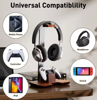 Support de Présentation en Bois Premium pour Casque Audio, Forme Oméga, pour Configuration Gaming, Studio, Bureau – Organisateur de Bureau (Commande en Gros)