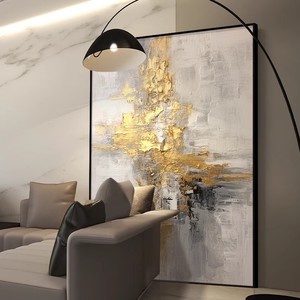 Modern Abstract Oil Painting <b>Large</b> Sized Metal <b>Frame</b> Textured Wall Art For Living Room Sofa Background Decorative Painting - Product Image 2
