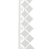 Dentelle géométrique de luxe fantaisie ivoire 100 % polyester, broderie soluble dans l'eau pour accessoires de couture de robes et vêtements