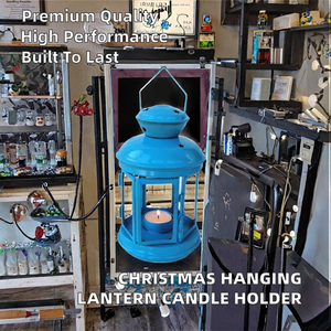 Lanterne en fer artisanale suspendue de Noël, durable, écologique, avec couleur personnalisée pour mariage, usage domestique, sans bougie - Product Image 4