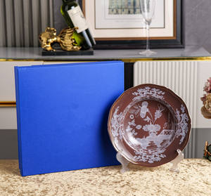 Juego de Platos Hondos de Porcelana Europea de Alta Calidad, Nuevo Modelo Multicolor, 9 Pulgadas, Caja de Regalo, Diseño Ecológico con Patrón de Plantas, Lujo - Product Image 6