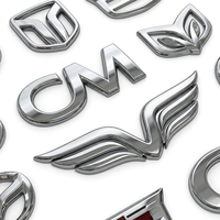 Autocollants de carrosserie de voiture en métal 3D personnalisés, en plastique ABS chromé, avec logo, style sport, autocollants adhésifs à usage unique, 1 an