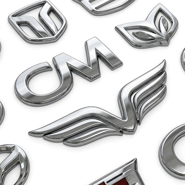 Custom 3D Metal ABS Plastic Chrome Logo Letter Wholesale Car Badge Body Stickers Sports Style Self-adhesive Single Use 1 Year