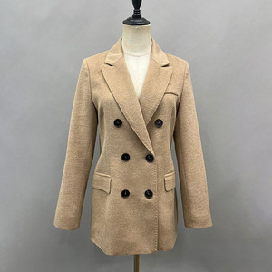 Jancoco Blazer en laine à double boutonnage de haute qualité <span class=keywords><strong>Manteau</strong></span> d'hiver en poils de chameau véritable personnalisé pour femmes - Product Image 3