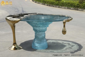 Jingyue Tùy Chỉnh Nhựa Trong Suốt Đồ Nội Thất Sang Trọng Hiện Đại Nhân Tạo Tuyệt Đẹp Thanh Lịch Bảng Thanh Trang Trí Handmade Điêu Khắc - Product Image 6