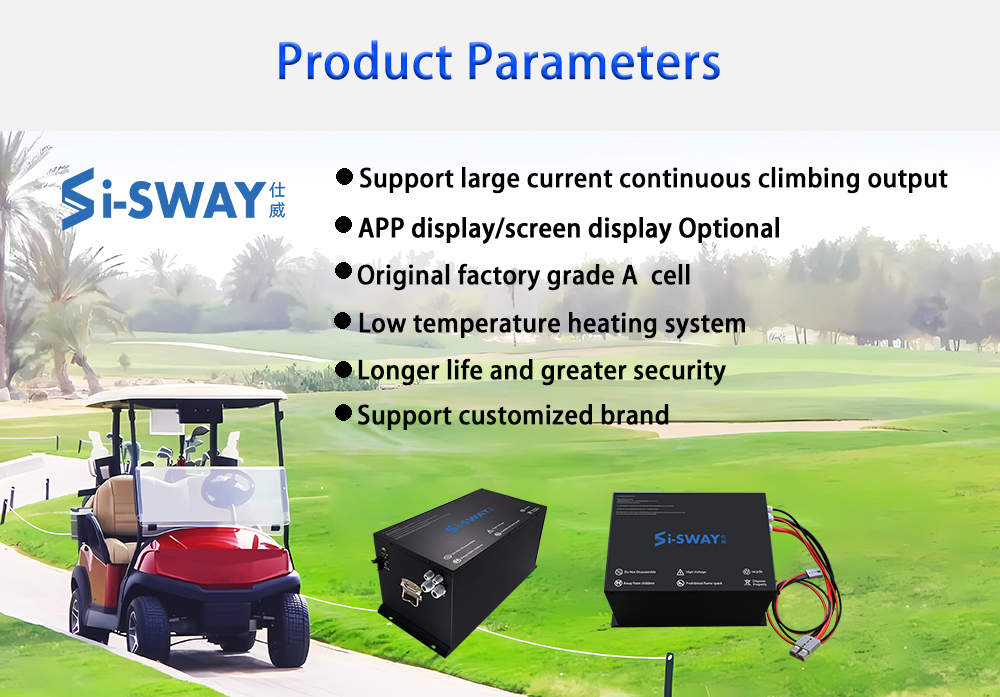 Smart BMS APP 6000 cycles grade A Customized DIY Portable Waterproof Lithium Battery Pack 24V 36V 48V 72V Battery for Golf Cart
