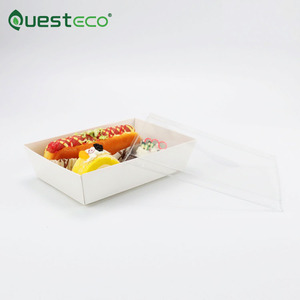 Disposable Salad <b>Box</b> Food Kraft Paper Sushi Paper Boxes with Divider Paper Swiss Roll <b>Cake</b> <b>Box</b> - Product Image 3