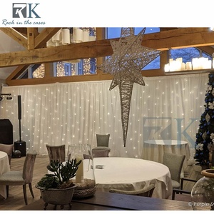 White Drapery Cloth Wedding Starry <b>Light</b> LED Stage Backdrop Decoration LED <b>Stars</b> Sky Curtain - Product Image 3