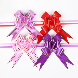 Pita Tarik Berpinggir Emas 3cm - 10 Pcs/Pak Pita Bunga Tarik DIY untuk Pembungkus Kado Apel, Dekorasi Liburan & Festival - Product Image 2