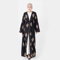 Vêtements islamiques pour femmes, arabe, Jubah, mode Dubaï, abaya de haute qualité avec broderie dorée, robe cardigan