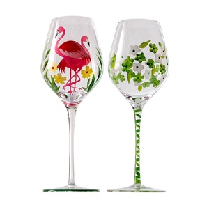 <span class=keywords><strong>Copa</strong></span> de <span class=keywords><strong>Vino</strong></span> Tinto de <span class=keywords><strong>Cristal</strong></span>, Estilo Bohemio Vintage, Pintada a Mano con Flamencos, 400 ml, <span class=keywords><strong>para</strong></span> Bodas - Product Image 5