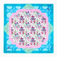 Alfombrilla de Juego de Mahjong Plegable y Portátil con Diseño de León Rosa Moderno, con Guía de Charleston y Superficie Antideslizante para Mahjong Americano