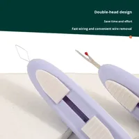 Nouvel Enfile-aiguille et Découseur Portable 2-en-1 pour Personnes Âgées, Outil de Couture Manuel, Pique-fil Multifonction en Plastique