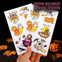 Pegatinas troqueladas de Halloween y Navidad: Calcomanías de vinilo de fantasmas, calabazas y gatos, impermeables, reutilizables, ecológicas y personalizadas.