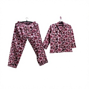 Conjunto de Pijama de Algodón con Estampado Floral para Mujer, Manga Larga, Cuello Camisero, Pantalón Largo, Ropa de Dormir de Primavera, Tejido Suave - Product Image 1