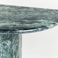 Table console de hall moderne de style nordique en marbre vert strié, table d'entrée, design moderne, table console semi-ronde chinoise de luxe