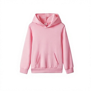 เสื้อสเวตเตอร์มีฮู้ดสีทึบสำหรับเด็กผู้หญิง เสื้อแขนยาวผ้าฟลีซสำหรับฤดูใบไม้ร่วง สวมใส่สบาย สีชมพู สีม่วง สีเทา สีดำ - Product Image 2