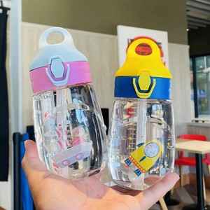 ขวดน้ำพลาสติกเด็กแบบพกพา มีหลอดดูดแบบพับได้ ปลอดสาร BPA ลายการ์ตูน สำหรับใช้ที่โรงเรียนและกิจกรรมกลางแจ้ง - Product Image 5