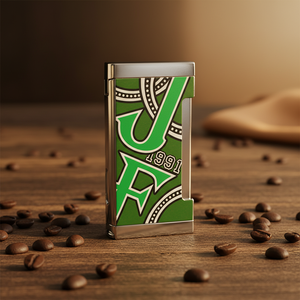 Accendino a Gas JIFENG JF-116 con Doppia Fiamma, Design Elegante con Stampa Colorata, in Metallo, con Tagliasigari - Product Image 3