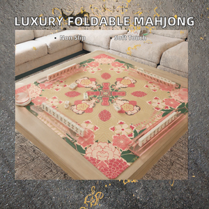 Tapis de mahjong floral au design original, 33 x 33 pouces, pliable, en néoprène, antidérapant, portable, pour 4 joueurs - Product Image 2