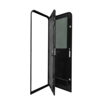 Porte d'entrée de caravane/camping-car MEIDI 622*1623mm en alliage d'aluminium avec verre acrylique et rideau occultant, taille personnalisée, verrouillage à 3 points