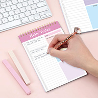 Libreta de Planificación Diaria Personalizada A5 en Inglés, Cuaderno con Espiral, Agenda Portátil, Diario con Lista de Tareas, 104 Páginas