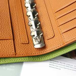 Planificateur d'anneaux de taille A8 avec anneaux en argent de 15 MM, organisateur en cuir de vache à Grain galets - Product Image 4