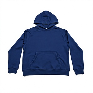 Sweat-shirt à capuche bleu surdimensionné pour homme, en coton, pour l'hiver, style streetwear - Product Image 4