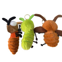 Série d'insectes créatifs de dessin animé, jouet en peluche mignon, cafard, chenille, moustique, pendentif en coton PP, porte-clés, poupée