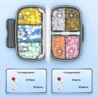 Boîte à pilules étanche avec joint en silicone, organiseur de médicaments portable de voyage à 7 compartiments avec plateau à accessoires