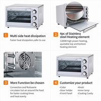 Four grille-pain multifonction à convection en acier inoxydable 36L avec fonction cuisson, compatible avec les normes françaises, appareil électroménager de comptoir