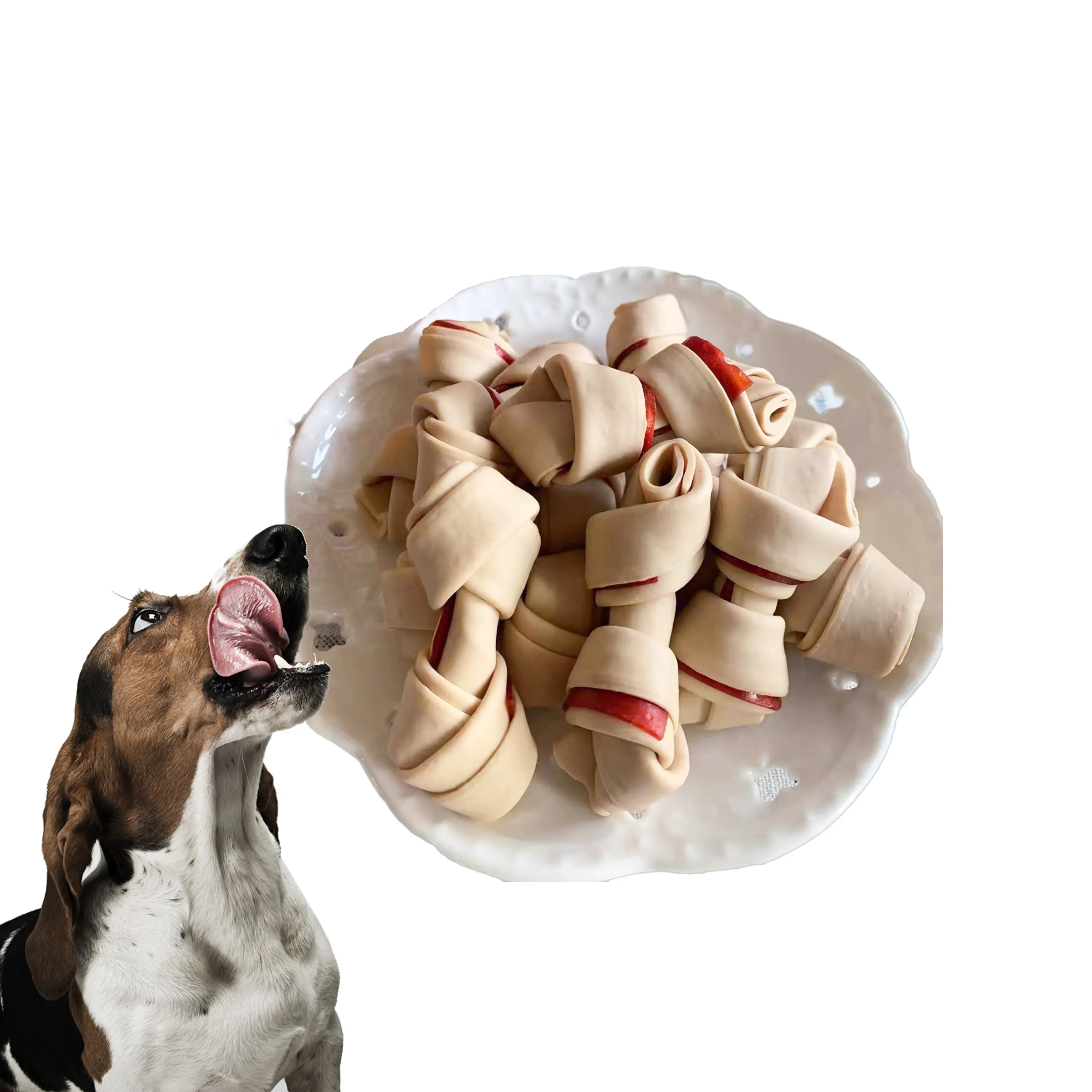 Rawhide Knot Bone nourriture pour animaux de compagnie chien mâche chien friandises formation naturelle personnalisée
