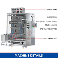 Machine d'emballage verticale multi-voies automatique pour liquides visqueux, pâte à tartiner au chocolat, beurre de cacahuète en sachet