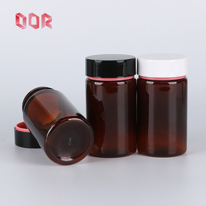 Recién llegado, contenedor de Medicina de boca ancha, frascos de PET de color ámbar brillante, botella de plástico vacía con tapa de doble capa - Product Image 3