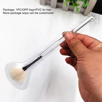 Outils cosmétiques portables Salon cheveux jaunes poignée transparente applicateur doux pinceau de masque Facial en éventail synthétique