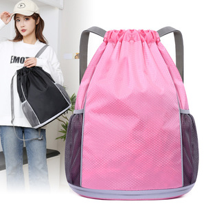 <b>Drawstring</b> Backpack Fashion Design Water Resistant High String <b>Bag</b> Sports Outdoor Gym Sack with Side Pocket for Men Women - Product Image 4