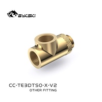 Bykski CC-TE3DTSO-X-V2 Connecteur rotatif à trois voies en T à filetage externe G1/4 pour refroidissement liquide