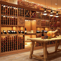 Cave à vin en bois massif de luxe haut de gamme, cave à vin classique en bois à vendre