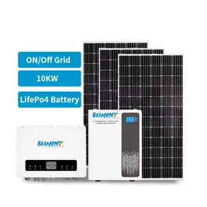2kw 5kw 3000 vatios off-grid Híbrido único flexible inversor de energía solar paneles 300w 500w sistema de energía solar en casa con mppt