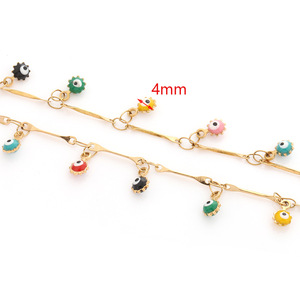 Cadena de Ojo Turco de Oro de 18k, Estilo Borla, para Pulsera, Tobillera y Joyería DIY - Product Image 3