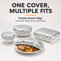 Couvre-aliments en aluminium épaissi, isolant thermique, pour bols et assiettes, film alimentaire de qualité alimentaire pour la conservation des aliments, pour la cuisine, la maison et la restauration