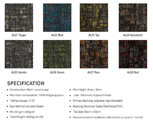China Manufacturer Direct Supply Easy Install PP Surface PVC Backing Conference Squares <strong>Carpet</strong> <strong>Tiles</strong> for Office Flooring - Product Image 3