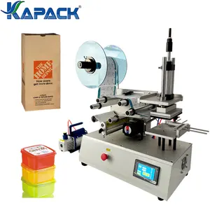 Kapack Tafelblad Papieren Doos Plastic Platte Vierkante Doos Zak Enkelzijdige Etiketteermachine Semi-Automatische Sticker Etiketteerapparatuur