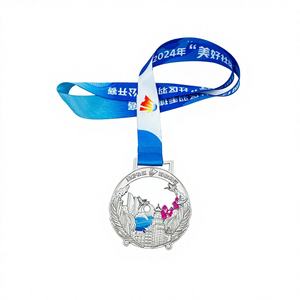 Médaille de défi cycliste caritatif - Conception de vélo 3D Fleur/Pyramide/Ange/Musique Alliage de zinc moulé Forme personnalisable Nom Promotion - Product Image 2
