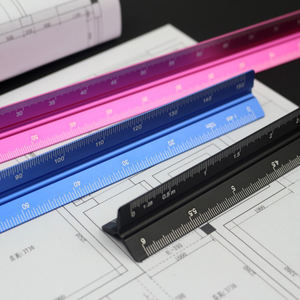<span class=keywords><strong>Règle</strong></span> d'échelle triangulaire d'échelle d'architecte en aluminium noir bon marché fait sur commande d'usine pour des ingénieurs - Product Image 5