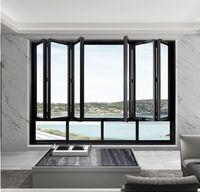 Sistema de Puertas y Ventanas Corredizas de Aluminio de Diseño Moderno, Puerta Plegable de Vidrio Templado, Puerta de Vidrio con Patrón de Apertura Horizontal