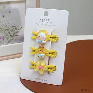 Set 3 Jepit Rambut untuk Poni Samping dengan Jepit Rambut Gadis Kartun Manis dan Dingin, Jepit Rambut Bunga untuk Anak-anak - Product Image 4